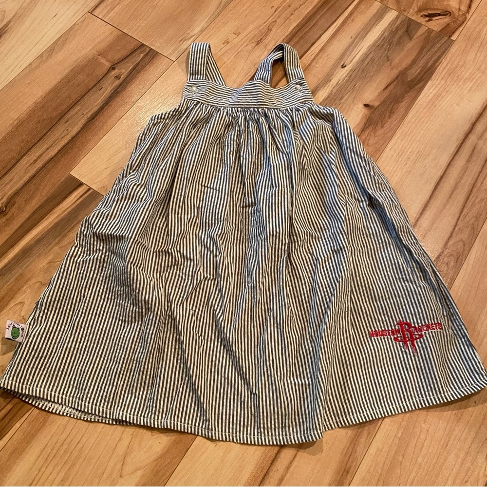 SaraLynn Togs Striped Sleeveless Sundress w/Red Houston Rockets Logo Accent—4T